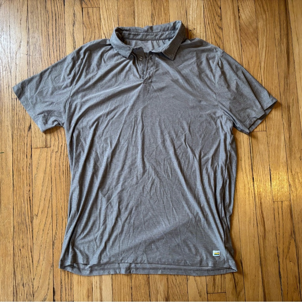 Vuori Men’s Strato Tech Polo Shirt Mocha Heather XL